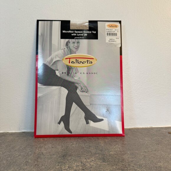 Talbots Microfiber Opaque Control Top Pantyhose Lycra 3D 60 Denier Sz A Seashell - Picture 9 of 10